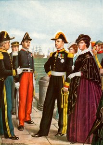Koning Frans II van Napels en Koningin Amalia verlaten Gaeta van de Twee Siciliën