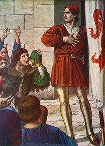 Michele di Lando voor een juichende menigte, 1378 door Tancredi Scarpelli