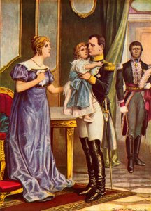 Napoleon neemt afscheid van zijn familie voordat hij naar Elba vertrekt door Tancredi Scarpelli