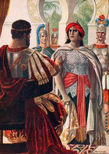 Zenobia in de aanwezigheid van Aurelianus door Tancredi Scarpelli