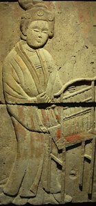 Stele met een muzikant (terracotta) door Tang Dynasty Chinese School
