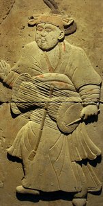 Stele met een muzikant (terracotta)