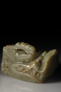 De Junkunc Jade Drakenkop door Tang Dynasty Chinese School