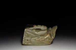 De Junkunc Jade Drakenkop door Tang Dynasty Chinese School