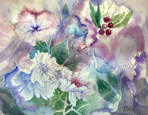 Dromerige aquareltuin door Tanya Lundmark