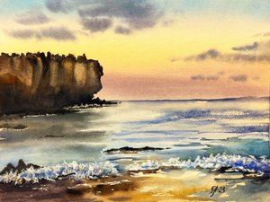 Golden Hour: de kliffen aan zee door Tanya Lundmark