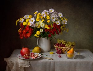 Herfstbloemen en -vruchten door Tatyana Skorokhod
