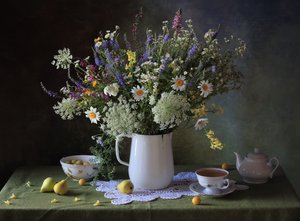 Zomertafel met wilde bloemen door Tatyana Skorokhod