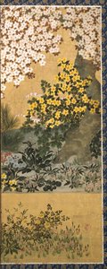 Bloemen en vlinders door Tawaraya Sotatsu