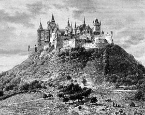 Burg Hohenzollern, ten zuiden van Stuttgart, Duitsland, 19e eeuw door Taylor