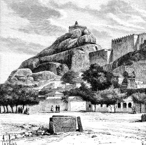 De Rotsfort Tempel van Tiruchirapalli, India, 1895 door Taylor
