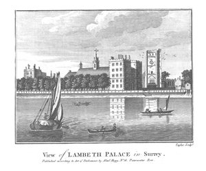 Uitzicht op Lambeth Palace in Surrey, eind 18e eeuw door Taylor