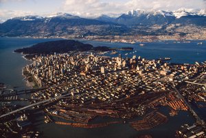 Een luchtfoto van Vancouver