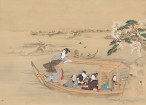 Boot naar de Yoshiwara door Teisai Hokuba