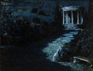 Nachtlandschap door Teodoro Wolf Ferrari