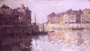Schemering, St. Valery en Caux, Normandië door Terrick Williams