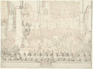 Huwelijk van Karel Christiaan van Nassau-Weilburg met prinses Carolina, 1760 door Tethart Philip Christian Haag