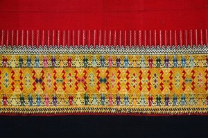 Dubbelhaakpatroonstof, Chom Thong, Chiang Mai, Thailand (textiel) door Thai School