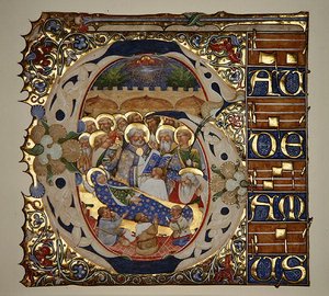 Dormitie van de Maagd, uit een gradual van Santa Mattia in Murano, Venetië, c.1450