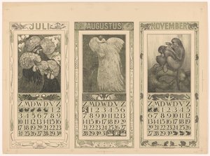 Kalenders voor juli, augustus en november 1910