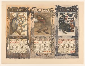 Kalenders voor oktober, september en december 1903