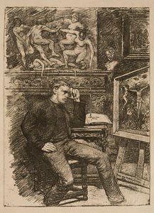 Frontispice voor de novelle ‘Contes de minuit’ van Emile Verhaeren door Théo van Rysselberghe