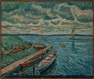 Schuiten op de Schwielowsee door Theo von Brockhusen