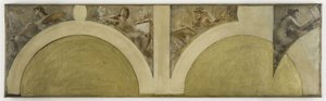 Schets voor de Salon des Arts van het Stadhuis van Parijs: De schilderkunst, de beeldhouwkunst, de architectuur, de gravure in taille douce, circa 1891