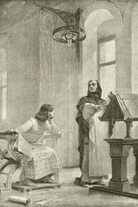 De opvoeding van Lodewijk IX door Theobald Chartran