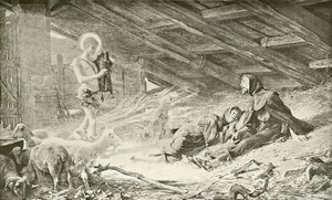 De visie van St. Franciscus (gravure) door Theobald Chartran