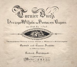 Boek over Toernooien: Titelpagina, 1817 door Theobald Senefelder