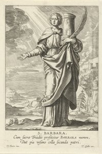 Heilige Barbara S. Barbara Vrouwelijke heiligen Speculum Illustratum Virginum (serie)