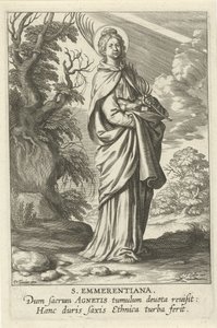 Heilige Emerentiana van Rome door Theodoor Galle