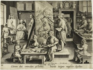 De Uitvinding van Olieverfschilderen door Theodoor Galle