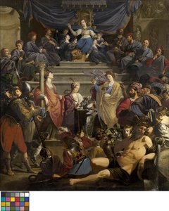 Allegorie op de tweede schepenbank van Gedele