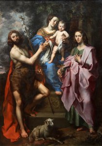 De Maagd en het Kind tussen Sint Johannes de Doper en Sint Johannes de Evangelist door Theodoor van Loon