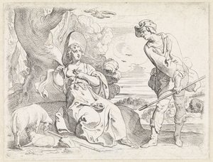 Herder en herderin door Theodoor van Thulden