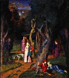 De Decameron, De tuin van de villa door Theodor Baierl
