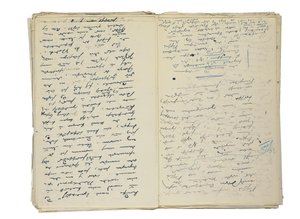 Autograaf manuscriptontwerpen voor artikelen over het leven en de samenleving in Berlijn, samen met een fragment van een ontwerp voor een roman, ca. 1878-94