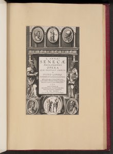 Titelpagina voor L. Annaei Senecae Philosophi Opera Qvae Exstant Omnia a Ivisto Lipsio door Theodor Galle