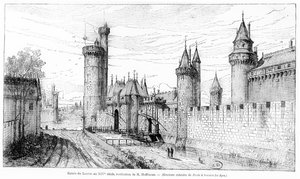Ingang van het Louvre in de 14e eeuw, 1885 door Theodor Josef Hubert Hoffbauer