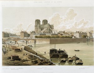 Notre Dame de Paris gezien vanaf de oevers van de Seine in Parijs