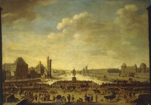 Een uitzicht op Parijs vanaf de Point de la Cite door Theodor Matham
