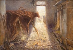 Koeienstal op het eiland Saltholm door Theodor Philipsen
