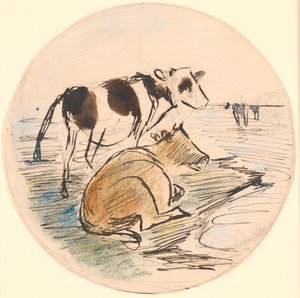 Kalveren op Saltholm (schets voor keramische schaal)