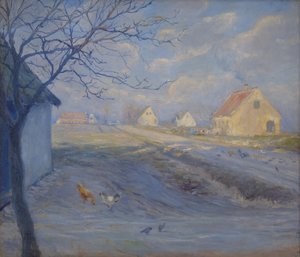 De weg naar Kopenhagen vanaf Kastrup. Het eiland Amager door Theodor Philipsen
