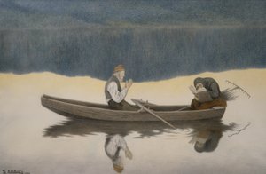 Over zee en rivier door Theodor Kittelsen