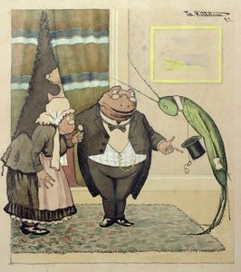 De jonge meneer Green brengt een bezoek door Theodor Kittelsen