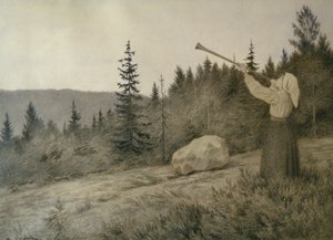 Onder de berg klinkt een houtblaasinstrument