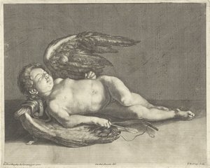 Slapende Amor door Theodor Vercruys